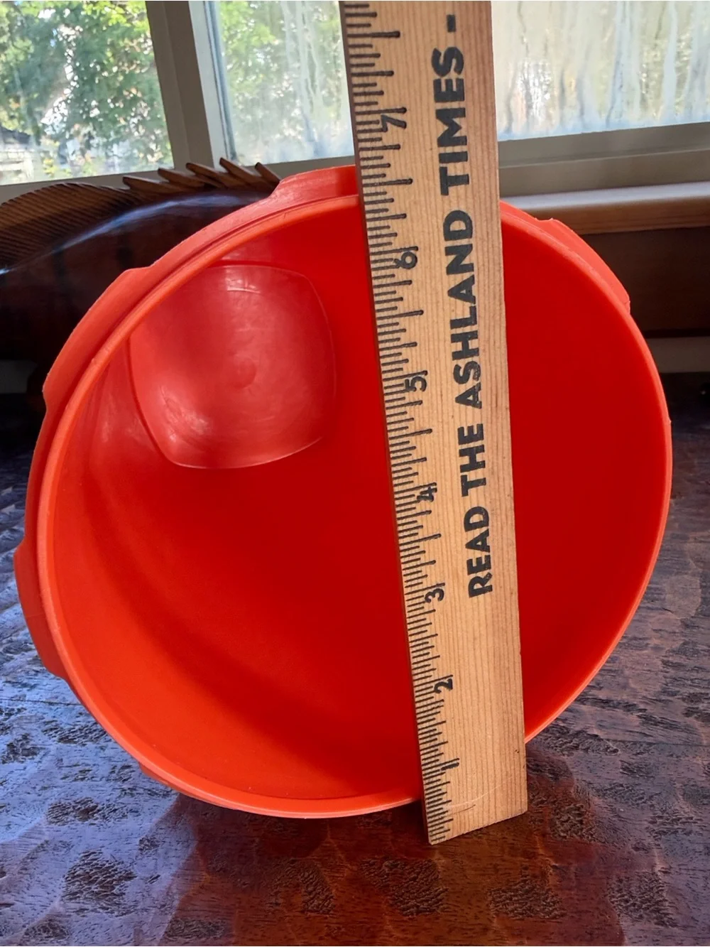 Vintage 1970s Tupperware tangerine orange tall Servalier canister (model #1222)